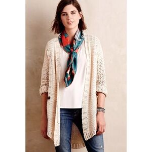 Angel of the North Ivory Silva Circle Cardigan Womens Size XL Open Front Pockets